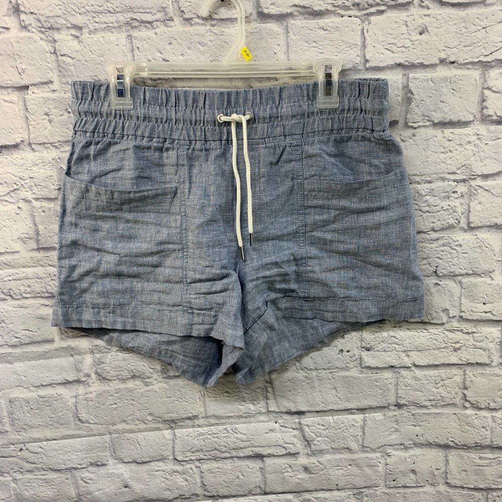 Athleta Blue Cabo Linen 4" Shorts Size 8